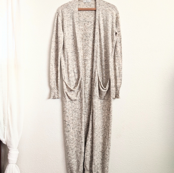 Zara Sweaters - Zara Knit Maxi Cream Speckled Duster with Pockets